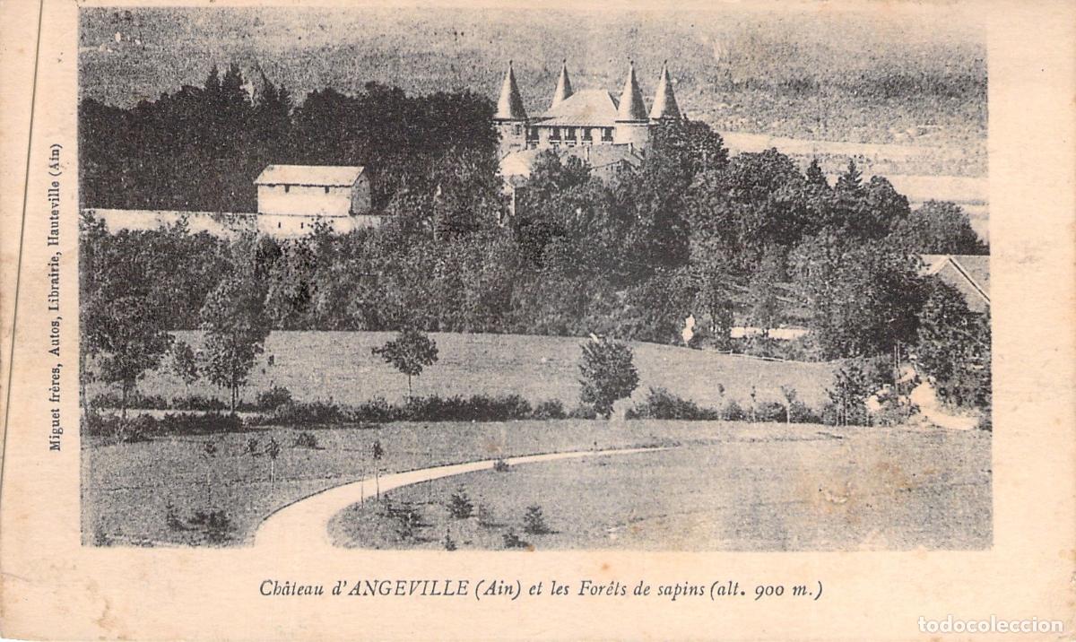 Postales: Tarjeta Postal Castillo de Angeville y Bosques de Abetos, Ain, Francia