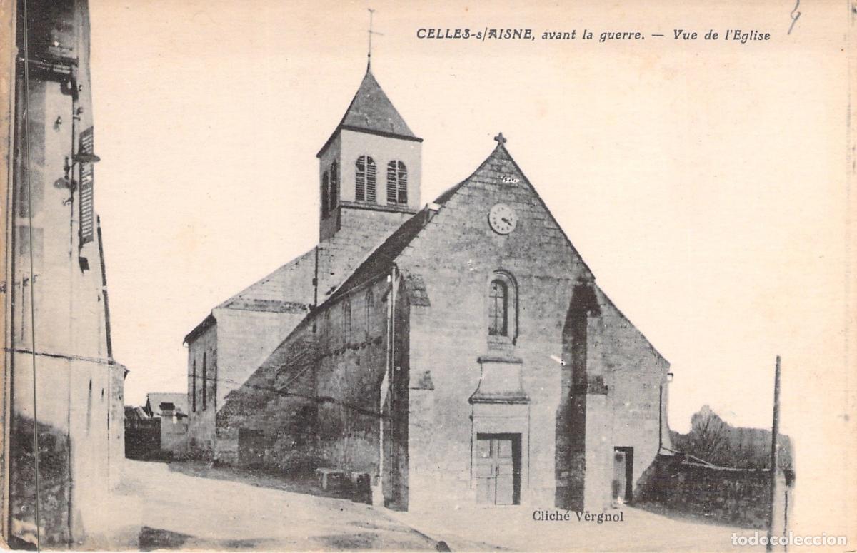 Postales: Postal de la Iglesia de Celles-sur-Aisne en Francia