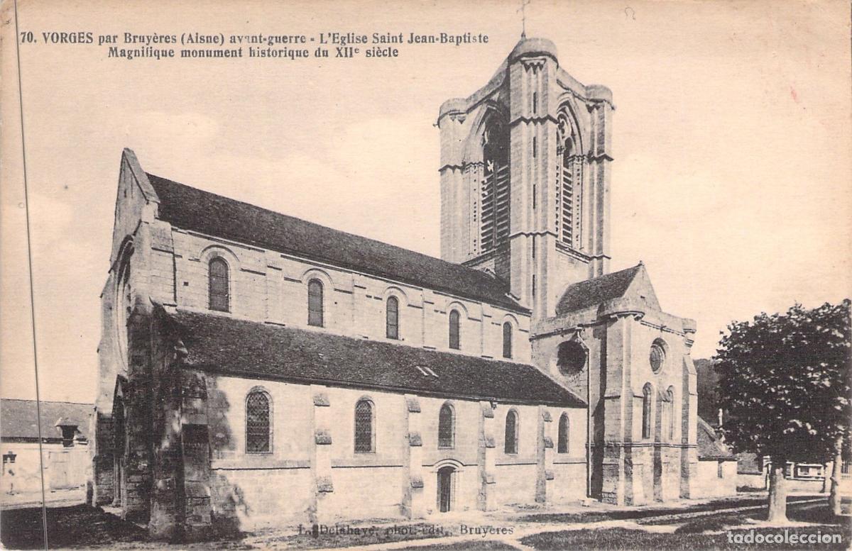 Postales: Postal de la Iglesia Saint Jean-Baptiste en Vorges, Francia