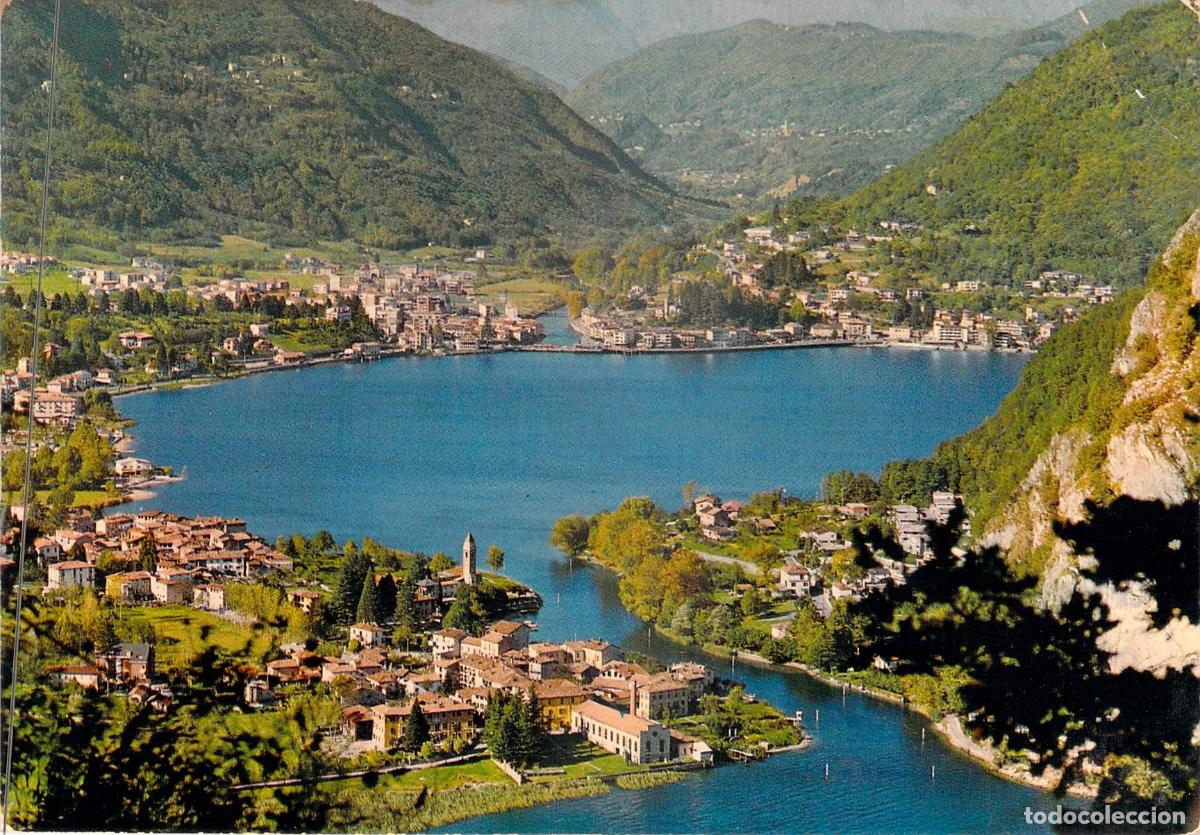 Postales: Postal Panor&aacute;mica de Ponte Tresa y el Lago Lugano