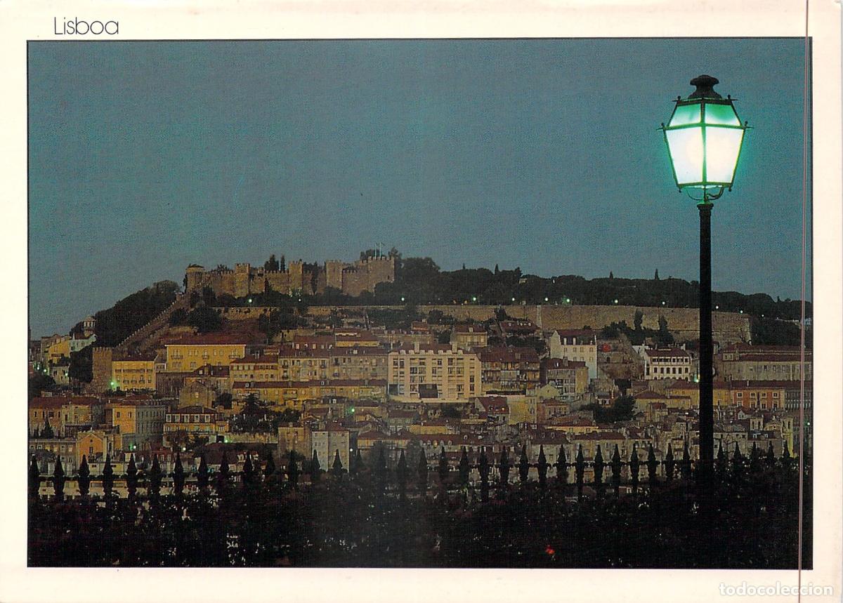 Postales: Postal de Lisboa Vista Nocturna del Castillo de San Jorge