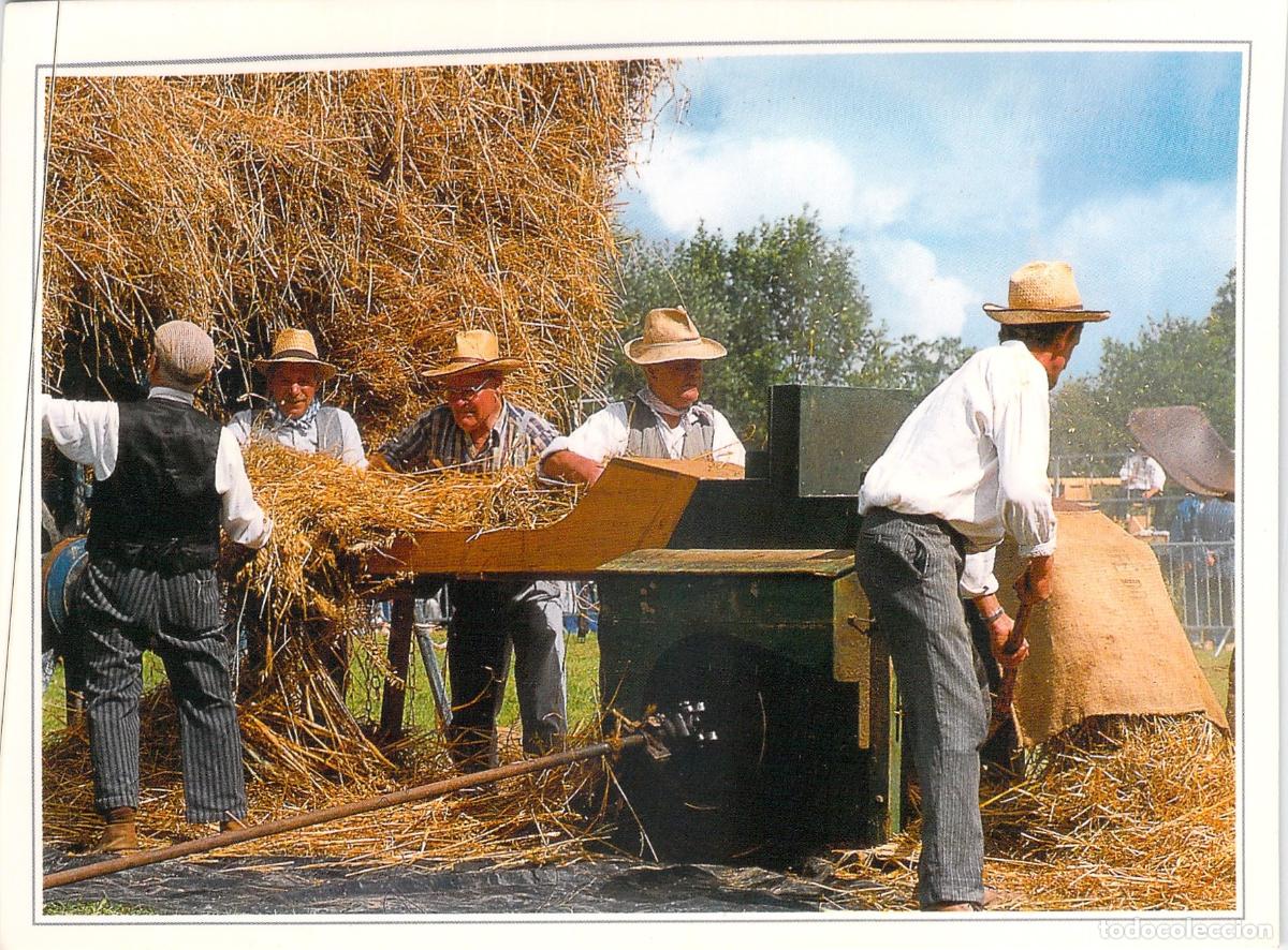 Postales: Postal de Escena Normanda: Trabajadores en la Trilladora, Savigny