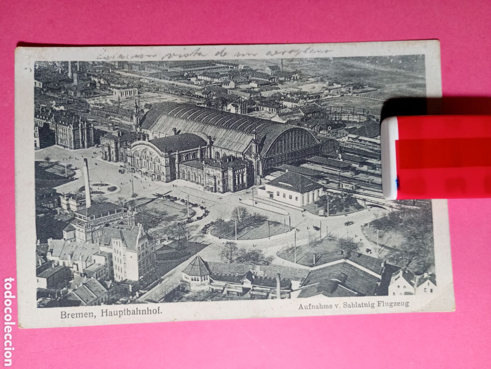 Postales: BREMEN HAUPTBAHNHOF - ESTACI&Oacute;N TREN - S/C B/N - AUFNAHME V. SABLATNIG FLUGZEUG - DEUTSCHE LUFTFILM