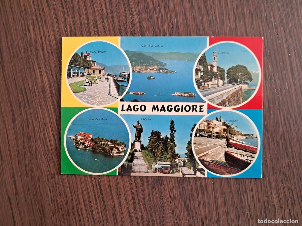 Postales: postal de Italia, diferentes vistas Lago Maggiore, Italia, escrita, a&ntilde;os 70.
