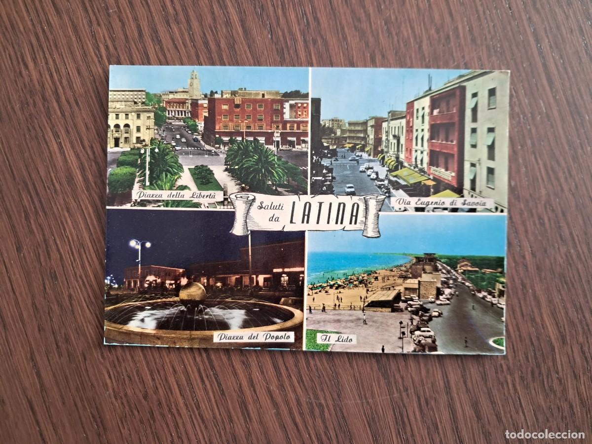 Postales: postal de Italia, diferentes vistas de Latina, Italia. a&ntilde;os 70.