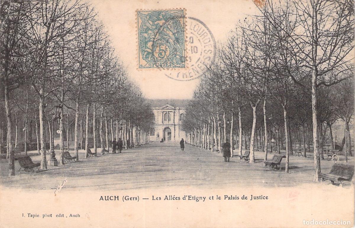 Postales: Postal de Auch: Les All&eacute;es d'Etigny y el Palais de Justice