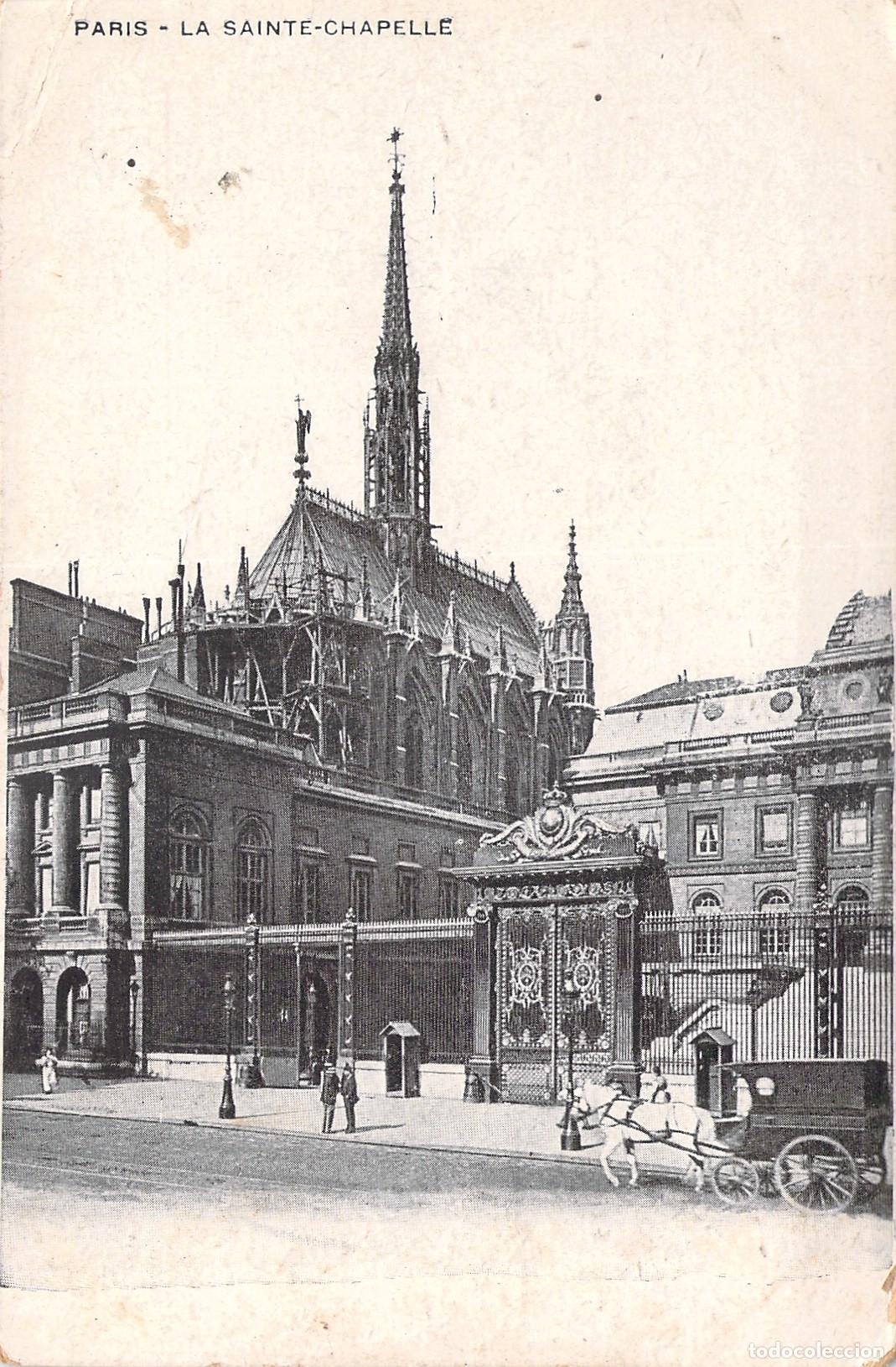 Postales: Postal de la Sainte-Chapelle en Par&iacute;s, Francia - Arquitectura G&oacute;tica