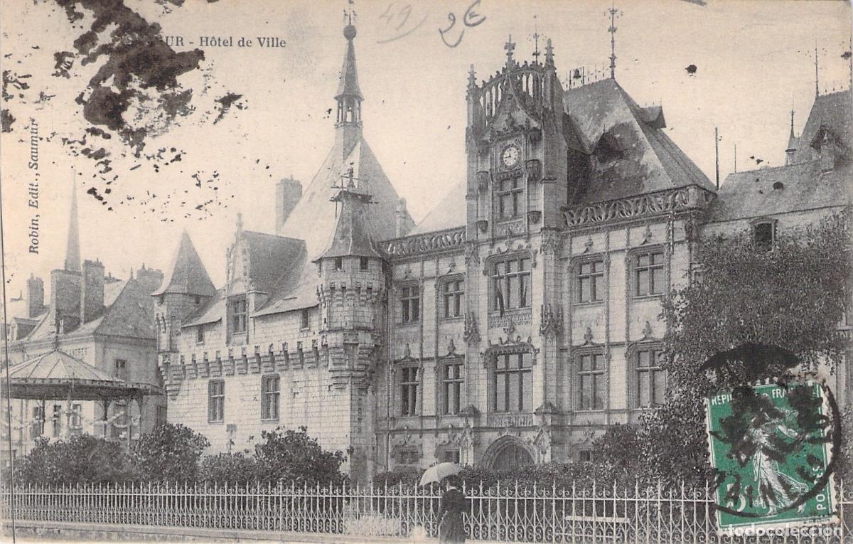 Postales: Postal H&ocirc;tel de Ville de Saumur, Francia