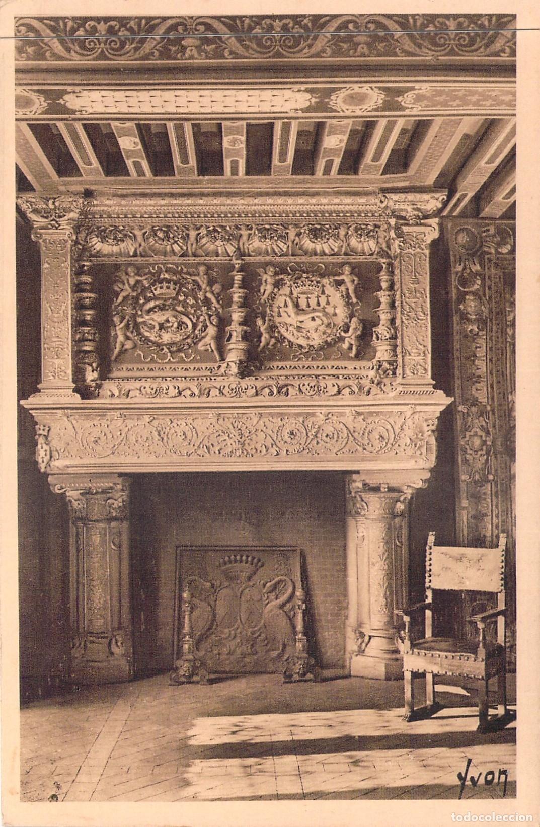 Postales: Postal Castillo de Blois Francia Sal&oacute;n de Honor Detalle Chimenea
