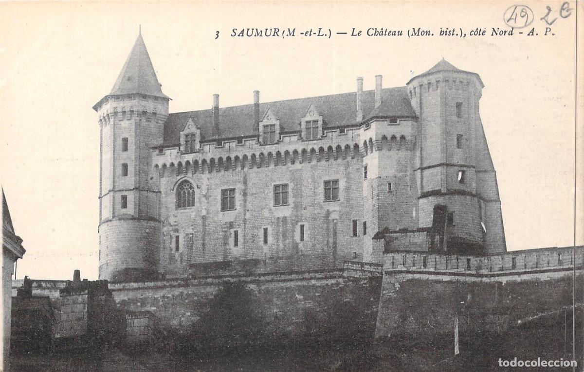Postales: Postal del Castillo de Saumur, Lado Norte, Francia