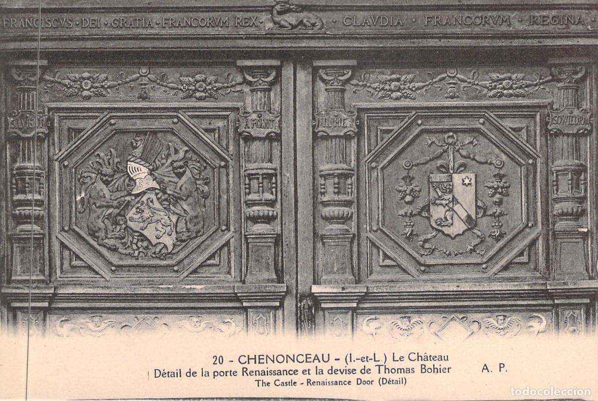 Postales: Postal del Detalle de la Puerta Renacentista del Castillo de Chenonceau