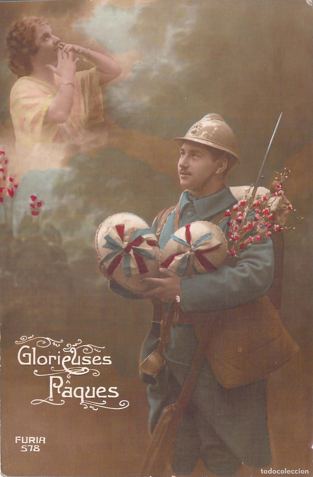 Postales: Postal Militar Francesa Gloriosas Pascuas Soldado Primera Guerra Mundial