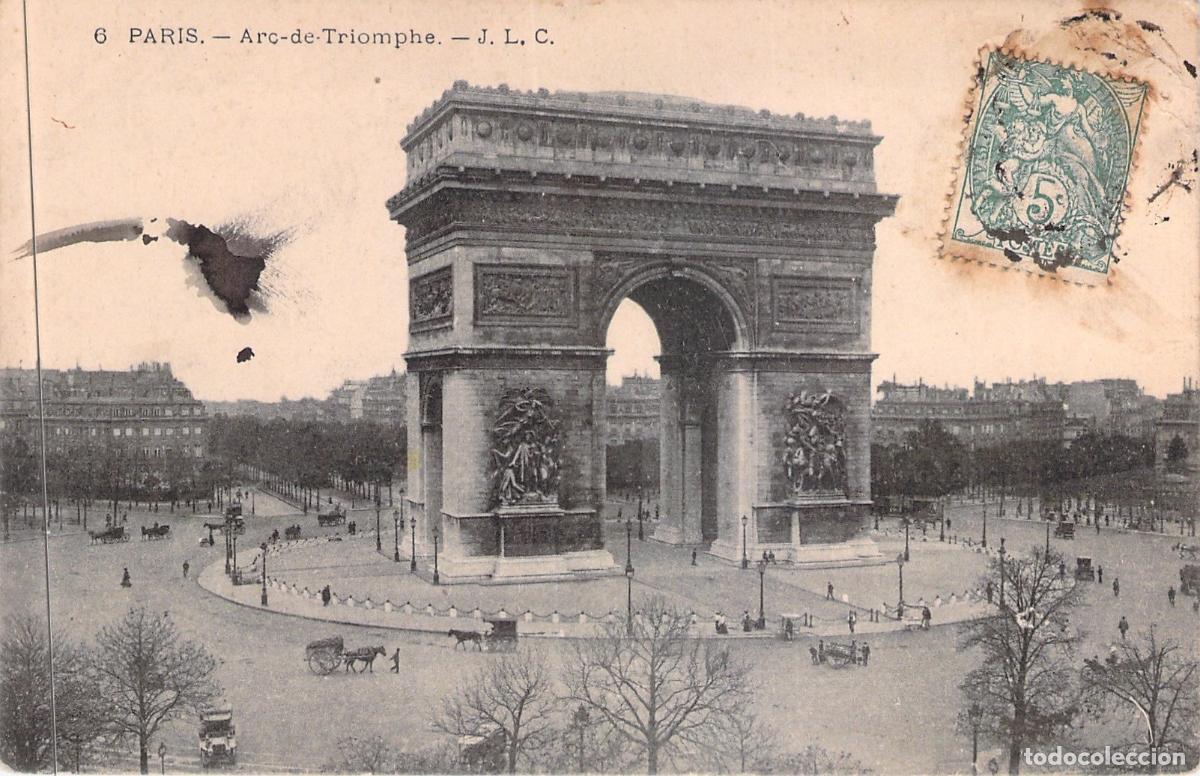 Postales: Postal del Arco de Triunfo en Par&iacute;s, Francia
