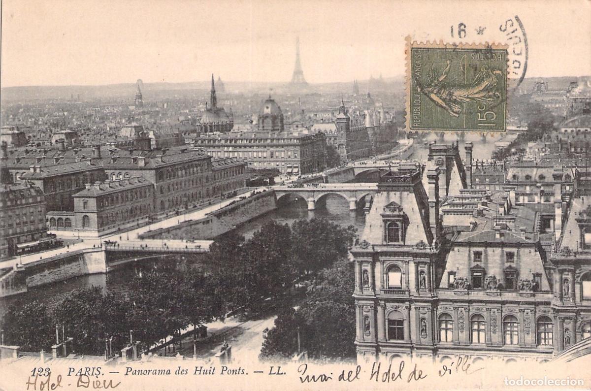 Postales: Tarjeta Postal Panorama de los Ocho Puentes en Par&iacute;s