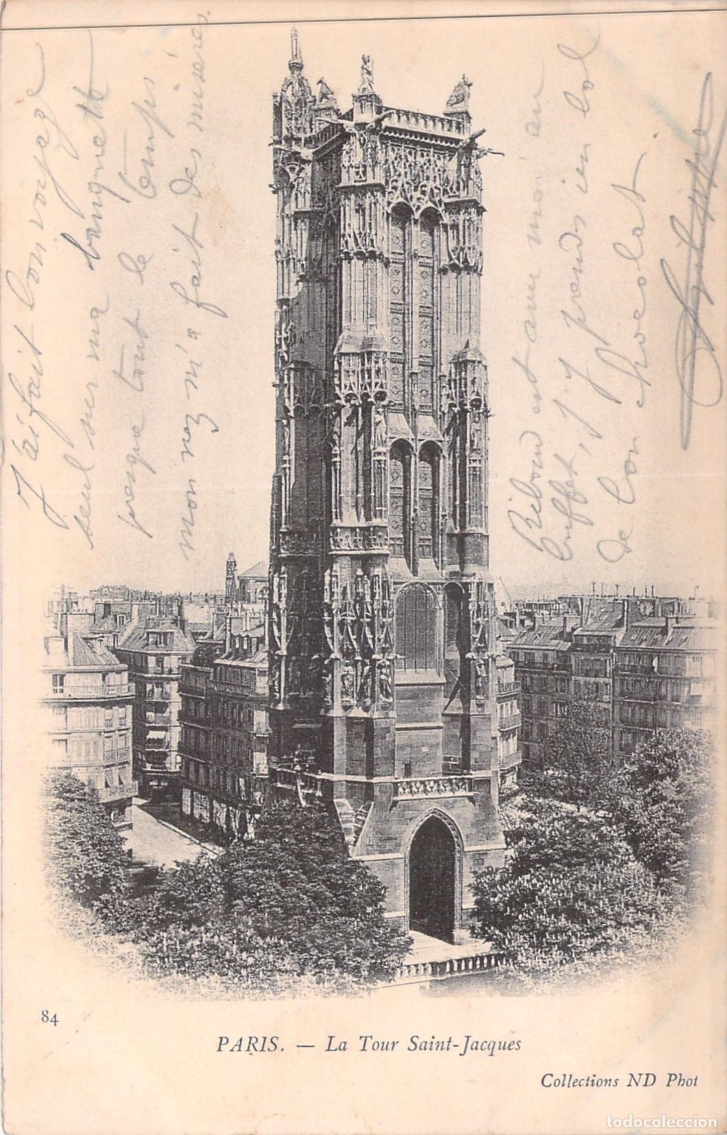 Postales: Postal de la Torre Saint-Jacques en Par&iacute;s, Francia