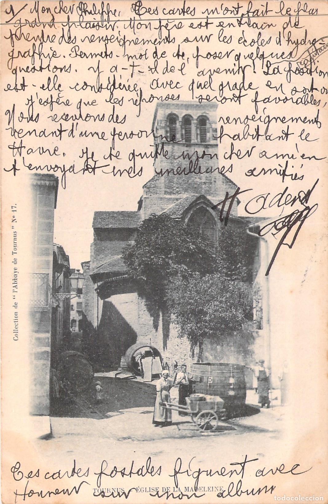 Postales: Postal Antigua de la Iglesia de la Magdalena en Tournus, Francia