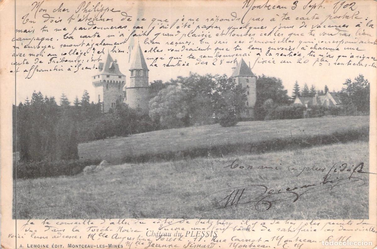 Postales: Postal del Castillo du Plessis en Blanzy, Francia