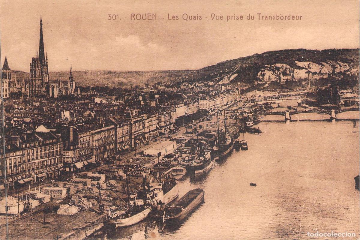 Cartes Postales: Postal de Rouen, Muelles del Sena y Vista desde el Transbordador