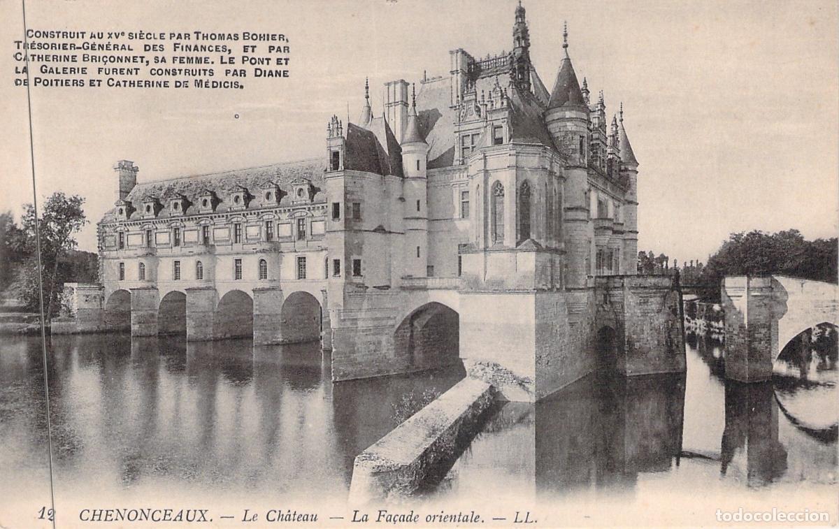 Postales: Postal del Castillo de Chenonceau - Fachada Oriental de Francia