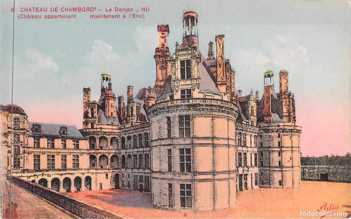 Postales: Postal del Torre&oacute;n del Castillo de Chambord, Francia