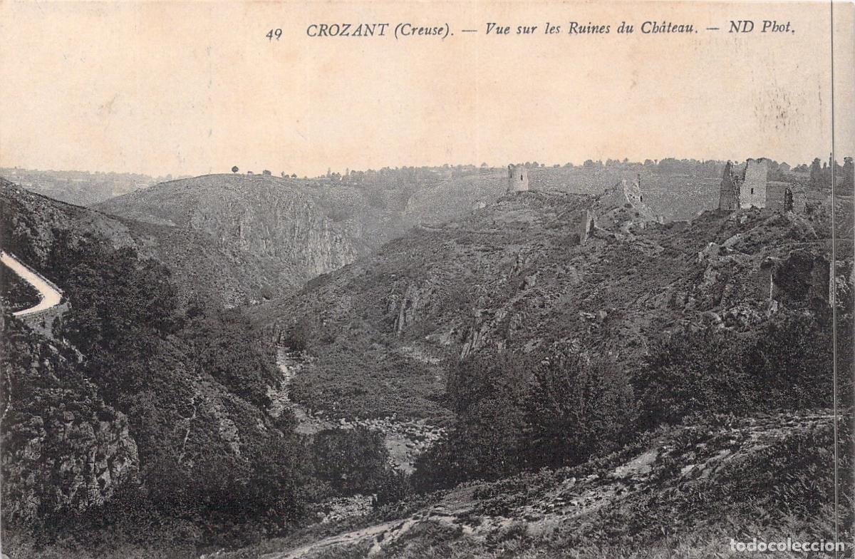 Postales: Postal de las Ruinas del Castillo en Crozant, Creuse, Francia