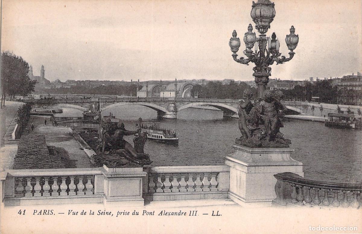 Postales: Postal de Par&iacute;s, Vista del Sena desde el Puente Alejandro III