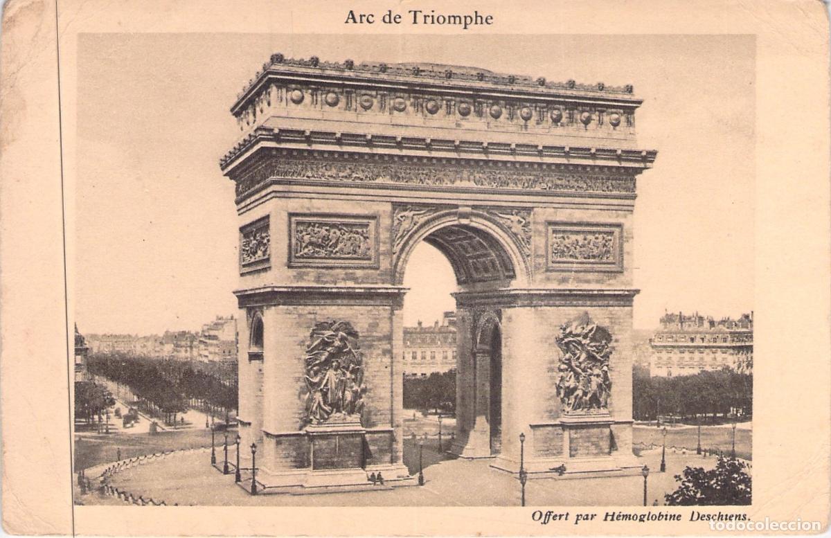 Postales: Postal Arco de Triunfo, Par&iacute;s - Publicidad Jarabe Deschiens