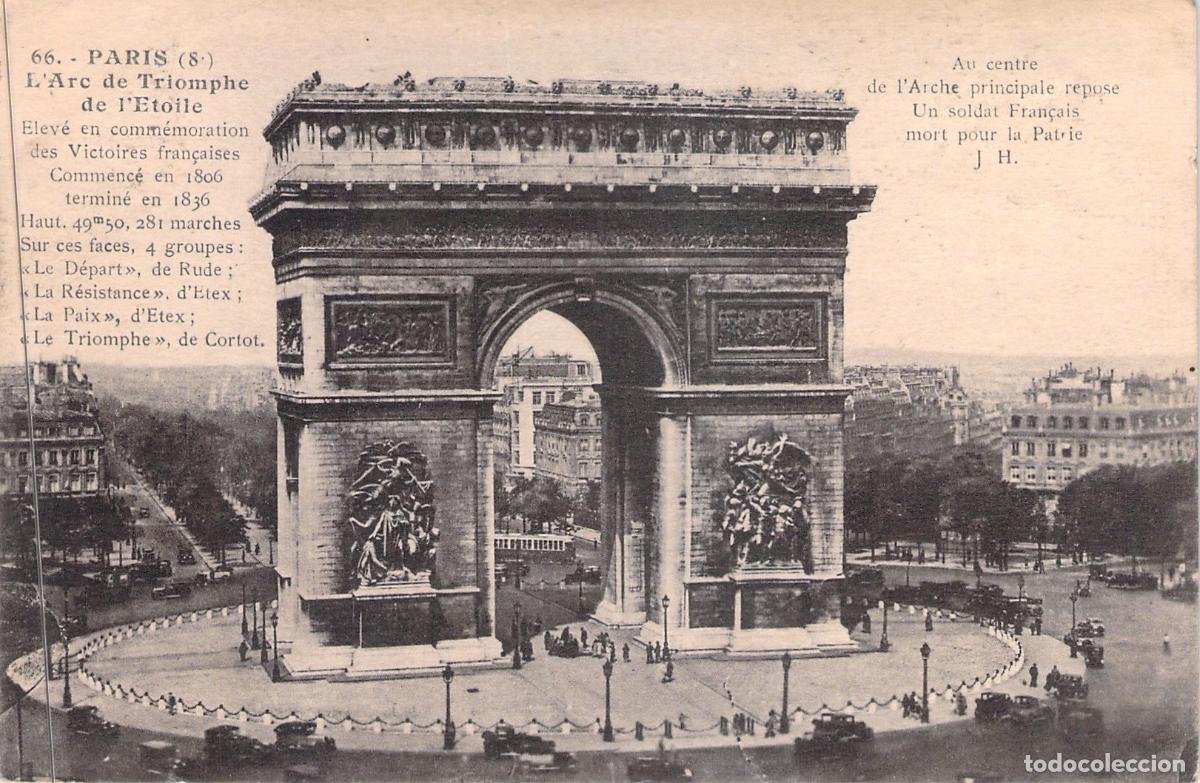 Postales: Postal de Par&iacute;s: Monumento del Arco de Triunfo de l'&Eacute;toile