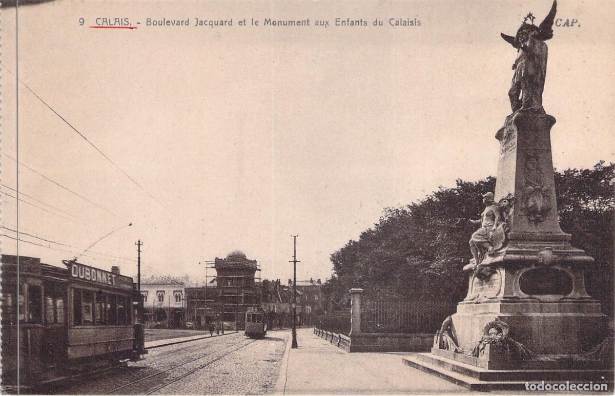 Postales: Postal de Calais: Boulevard Jacquard y Monumento a los Ni&ntilde;os del Calaisis