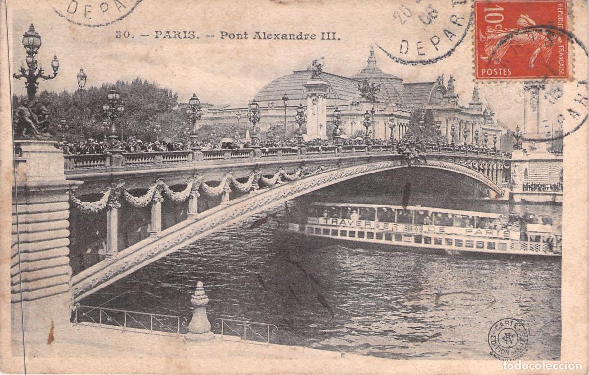 Postales: Tarjeta Postal de Par&iacute;s: Puente Alejandro III y Grand Palais