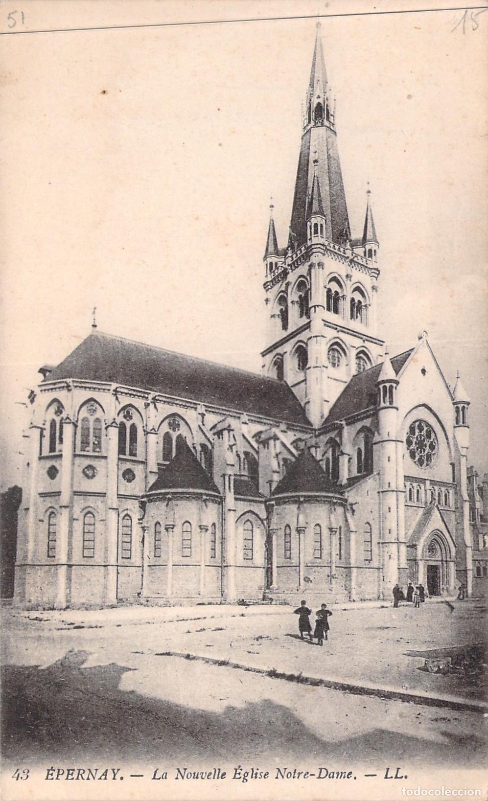 Postales: Postal de la Nueva Iglesia de Notre-Dame en &Eacute;pernay, Francia