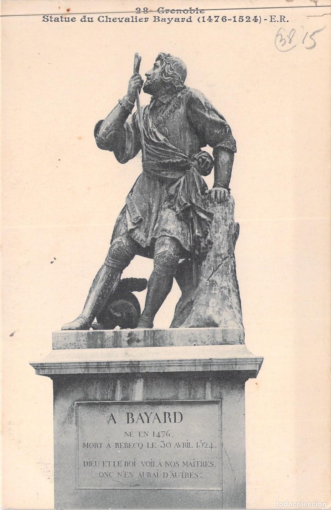 Postales: Postal de la Estatua del Caballero Bayard en Grenoble