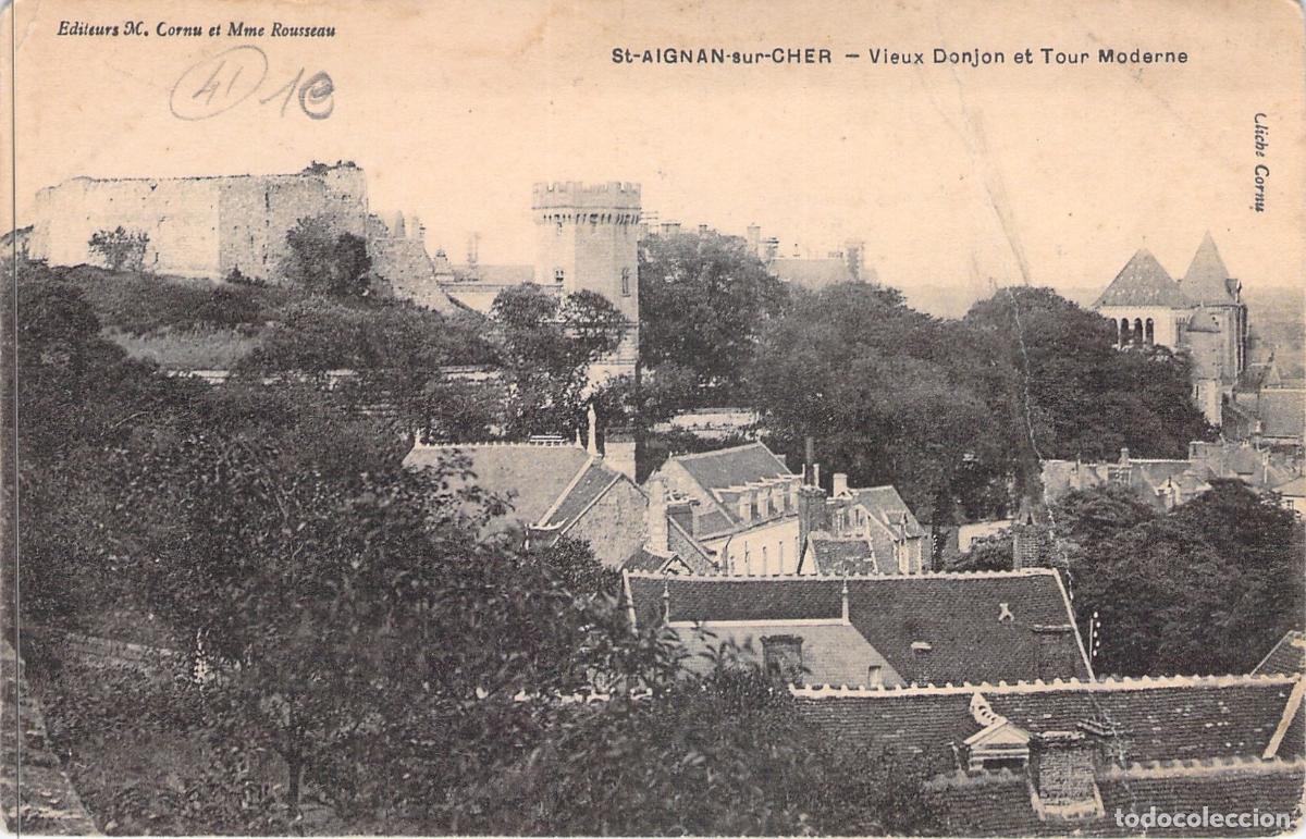 Postales: Postal Saint-Aignan-sur-Cher: Antiguo Torre&oacute;n y Torre Moderna