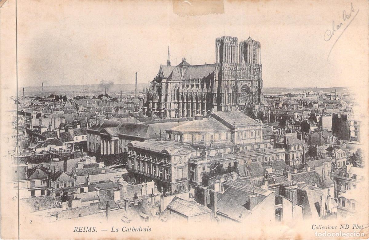 Postales: Postal de la Catedral de Reims, Francia - Vista Panor&aacute;mica de la Ciudad