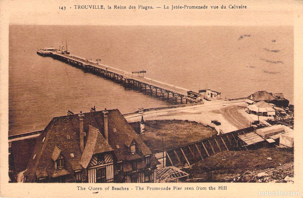 Postales: Postal de Trouville, La Jet&eacute;e-Promenade vista desde el Calvaire