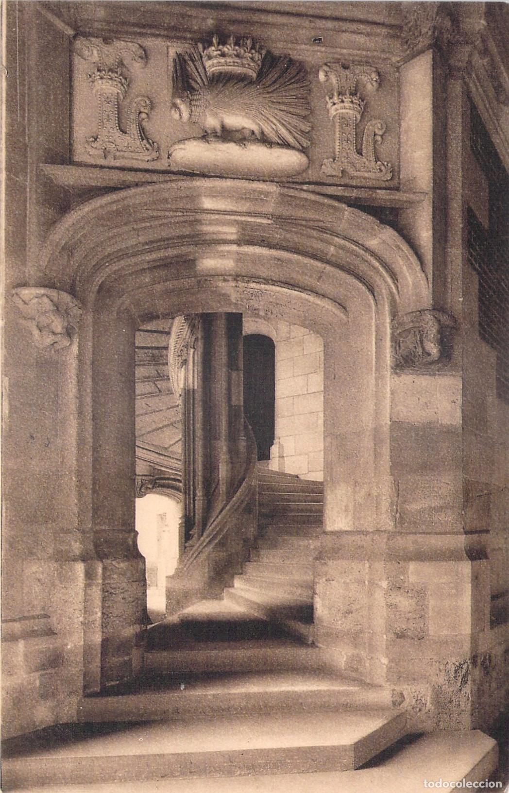 Postales: Postal Castillo de Blois, Gran Escalera del Ala Luis XII, Francia