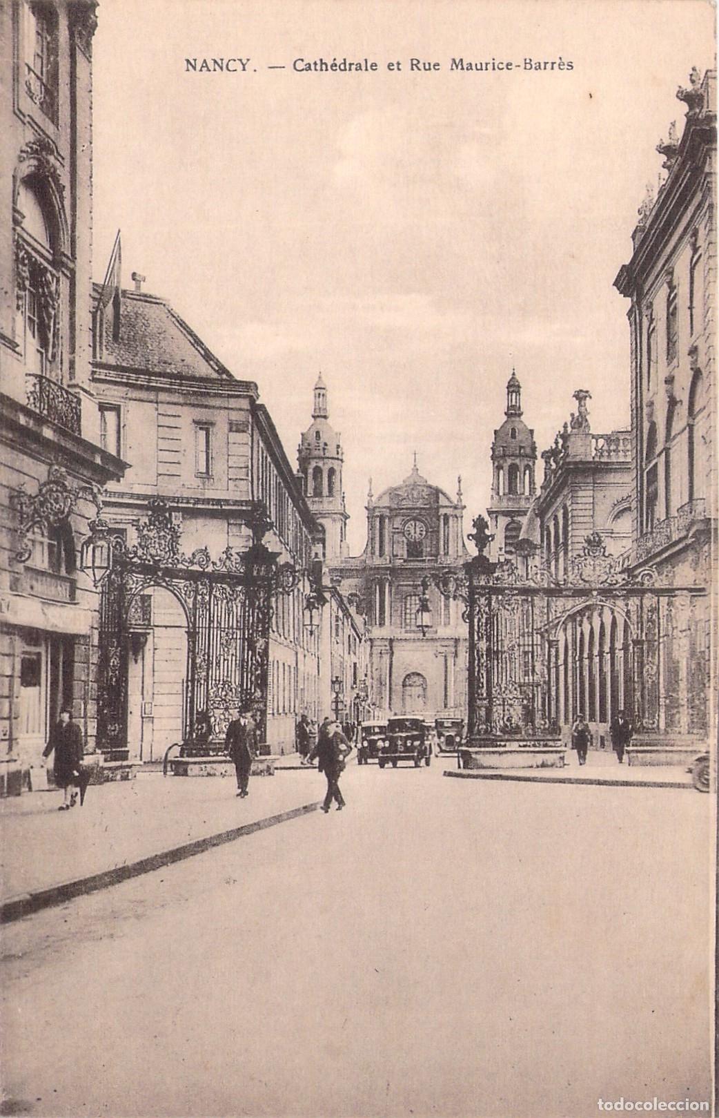 Postales: Postal de Nancy: Catedral y Calle Maurice-Barr&egrave;s en Francia