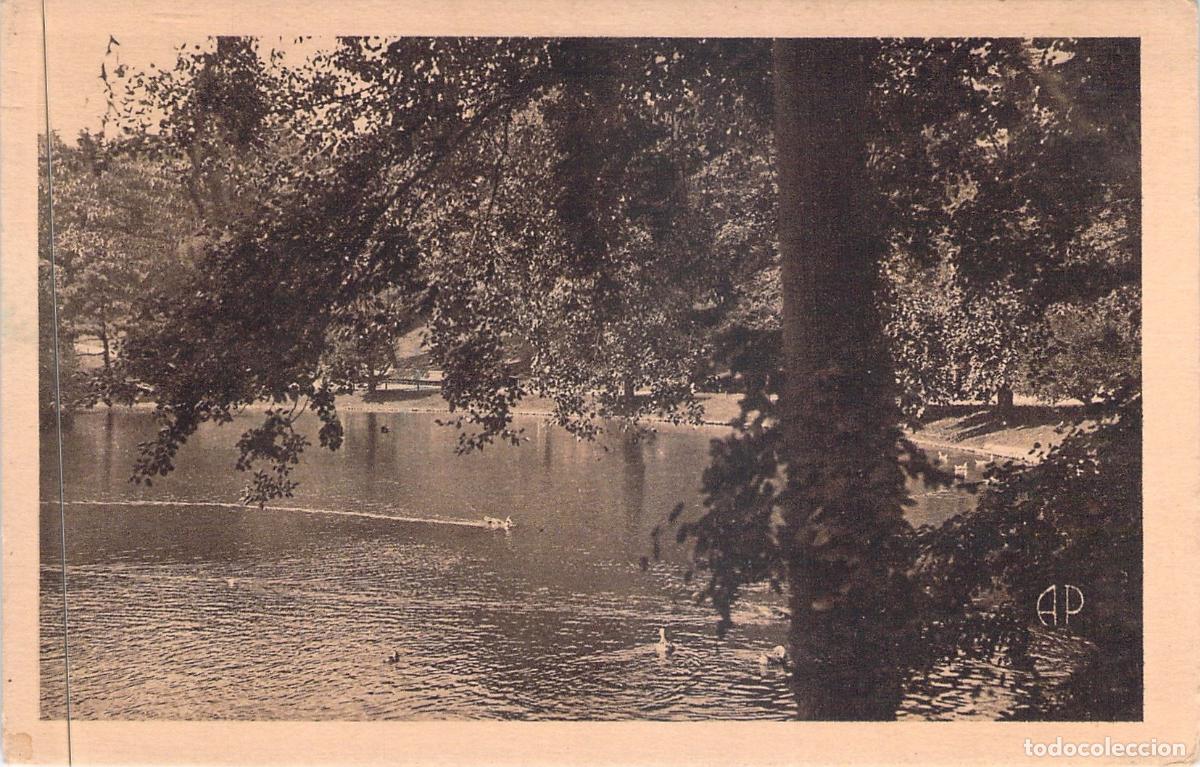Postkarten: Postal de Par&iacute;s, Lago del Parque Montsouris en Francia