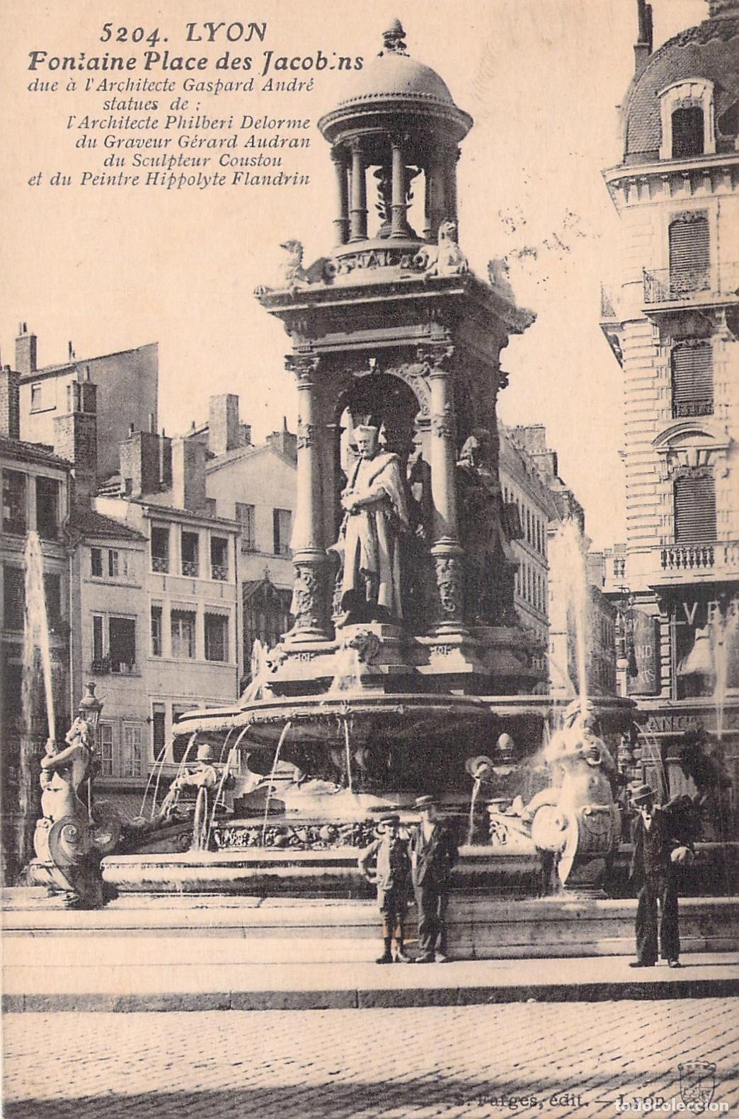 Postcards: Postal de la Fuente de la Plaza de los Jacobinos en Lyon