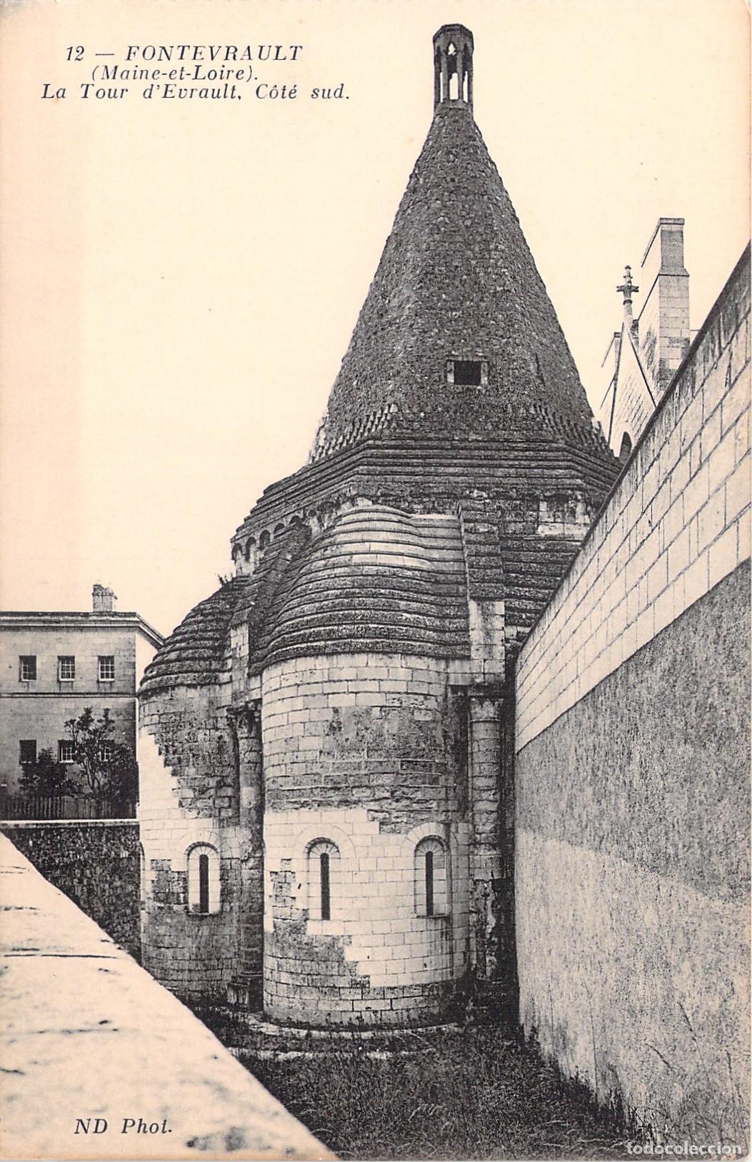 Postcards: Postal de la Torre de Evrault, Abad&iacute;a de Fontevraud, Francia
