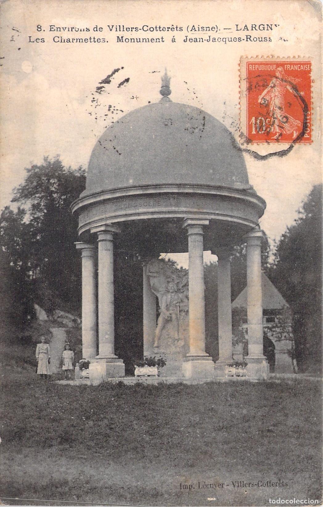 Postcards: Postal Monumento a Jean-Jacques Rousseau en Largny, Aisne, Francia