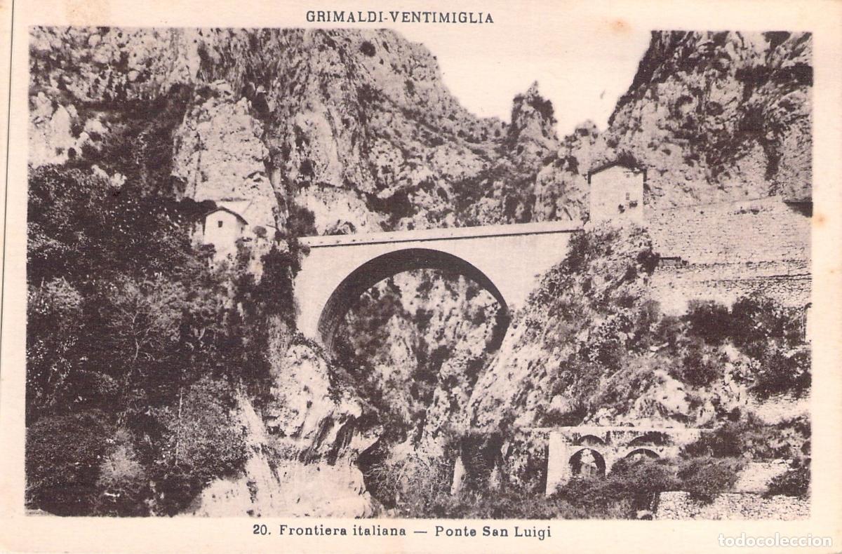 Cartoline: Postal del Ponte San Luigi en la frontera italiana de Ventimiglia