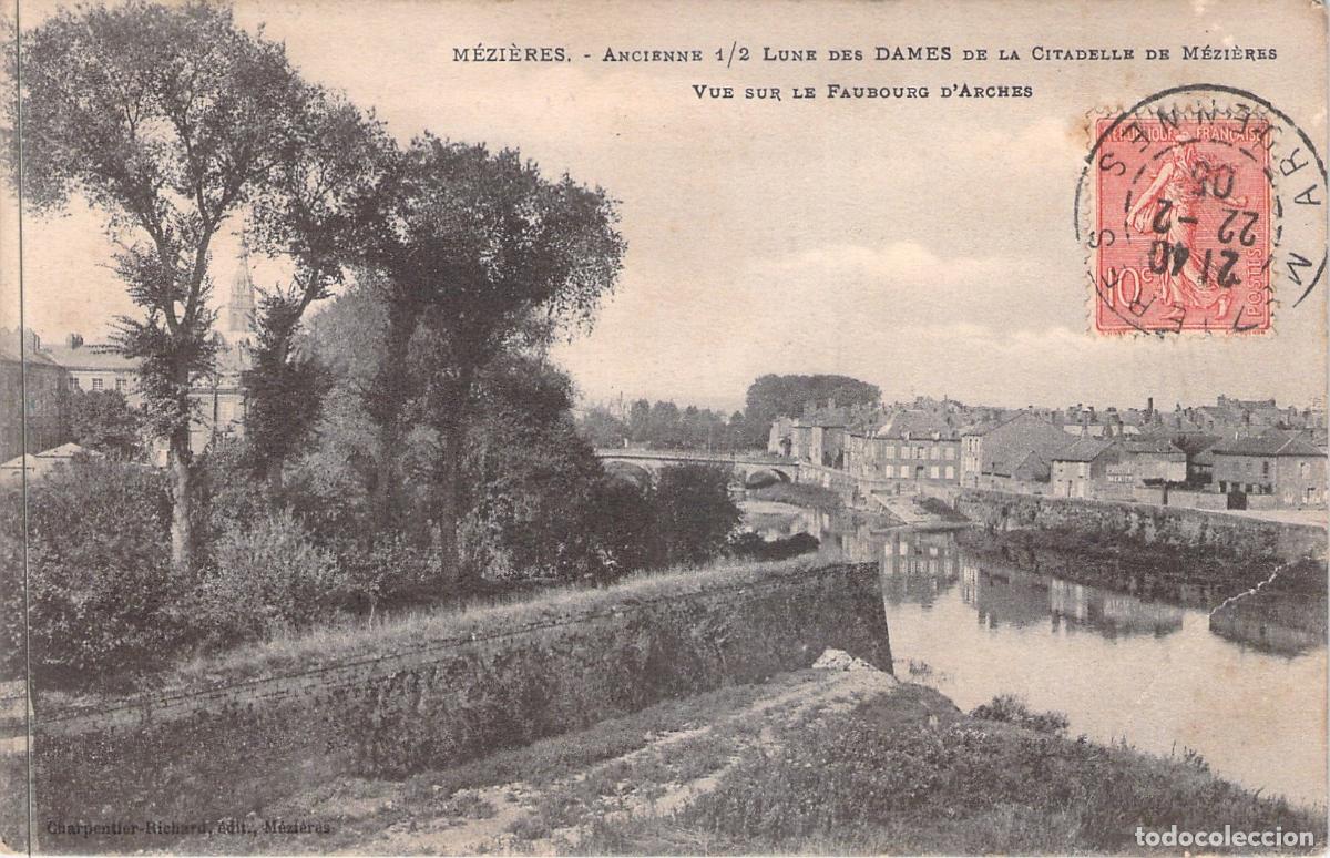 Cartoline: Postal de M&eacute;zi&egrave;res, Ciudadela y Vista del Faubourg d'Arches, Francia