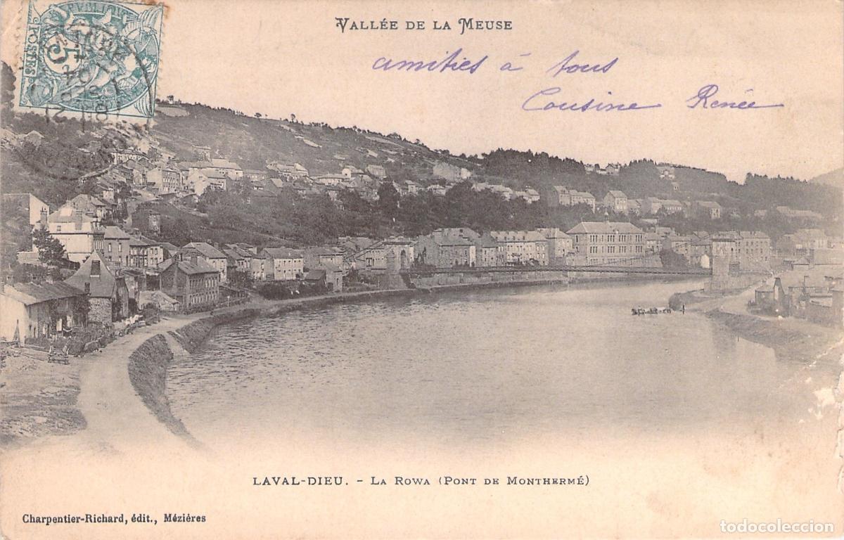 Cartoline: Postal de Laval-Dieu y el Puente de Montherm&eacute; sobre el R&iacute;o Mosa