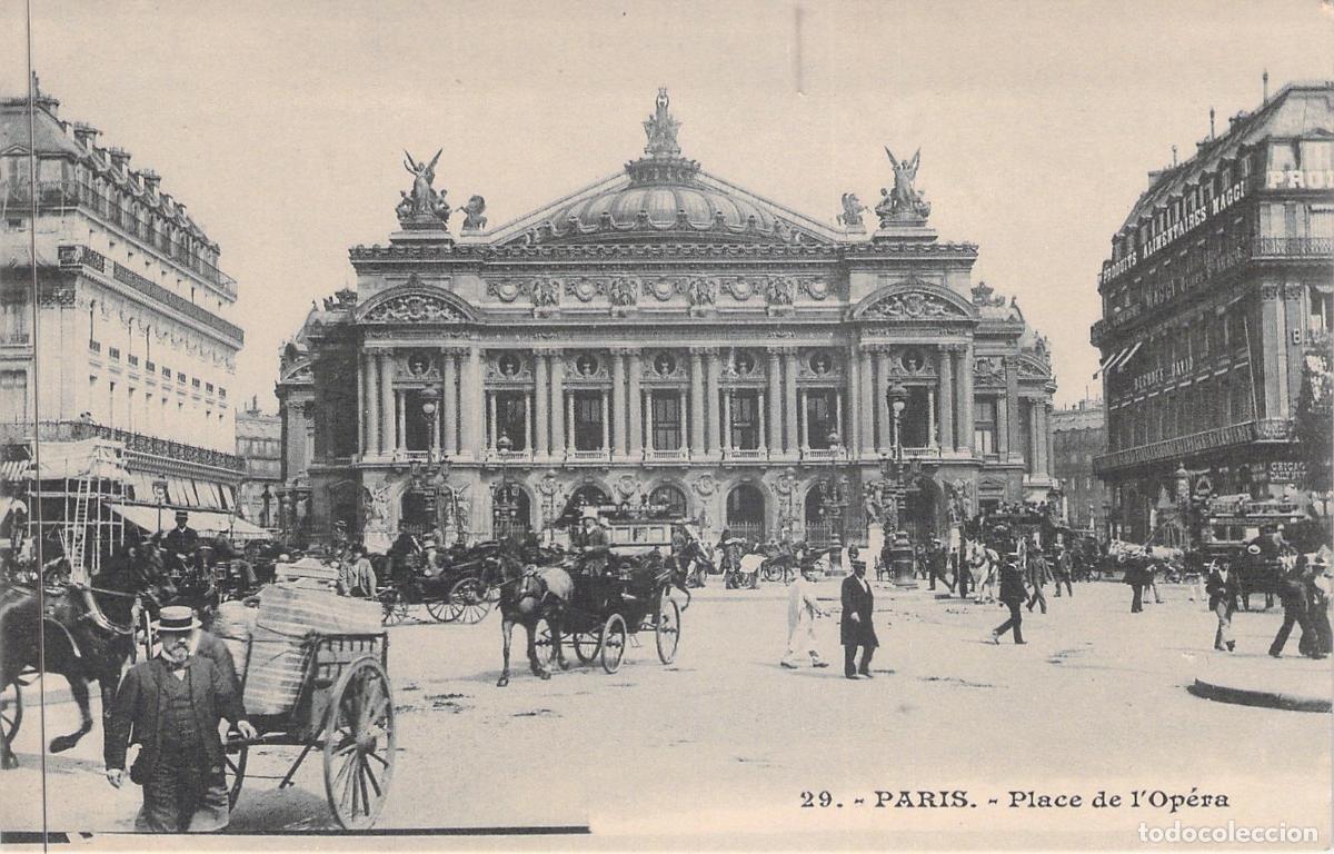 Postkarten: Postal de la Place de l'Op&eacute;ra en Par&iacute;s, Francia