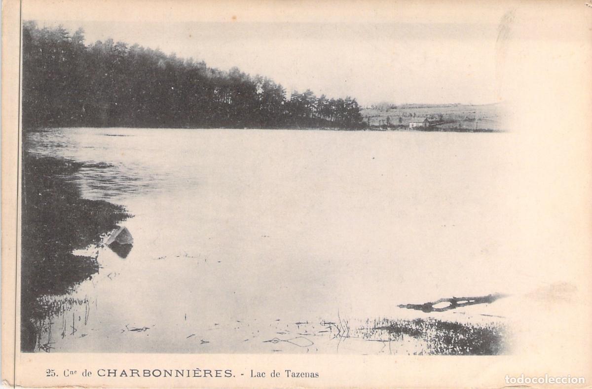Postkarten: Postal Antigua de Charbonni&egrave;res y el Lago de Tazenas, Francia