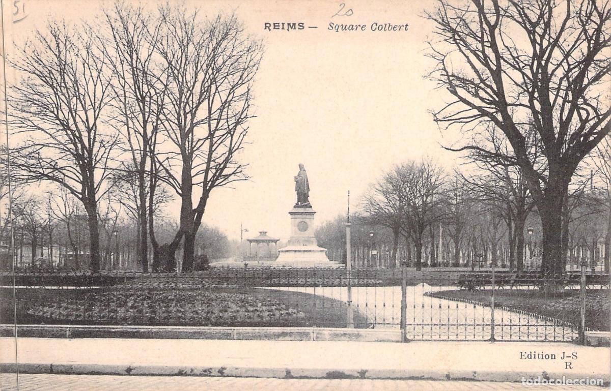 Postkarten: Postal del Square Colbert en Reims, Francia