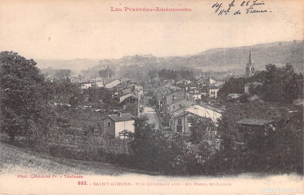 Postales: Postal de Saint-Girons, Vista General Sur y Saint-Lizier, Pirineos