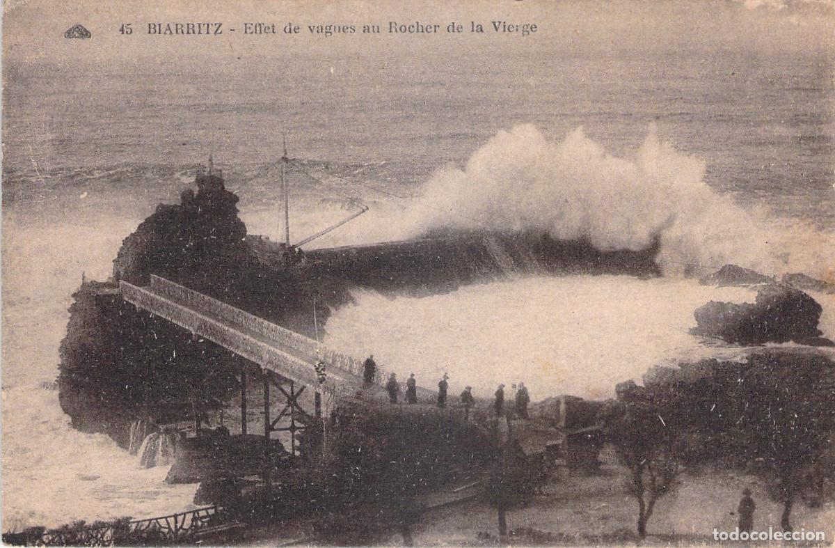 Postales: Postal de Biarritz: Efecto de Olas en el Rocher de la Vierge