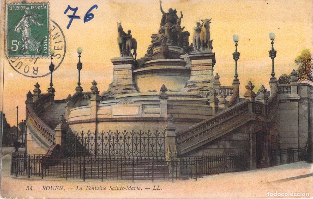 Postales: Postal de la Fuente Sainte-Marie en Rouen, Francia